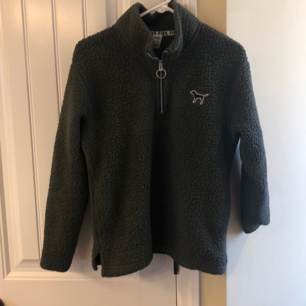 Pink Sherpa half zip